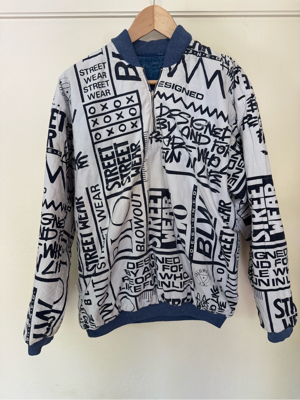 Vintage 1989 Blowout L.A. Reversible Acid Wash Jacket Unisex Streetwear 80s